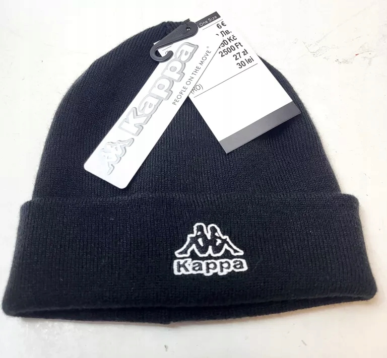 CZAPKA KAPPA MATERIAŁOWA CZARNA