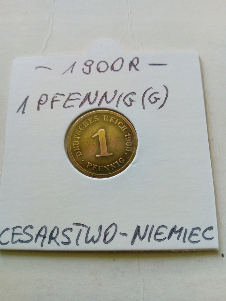 1 Pfennig(G) z 1900 roku, Niemcy, RZADKA, Piękna