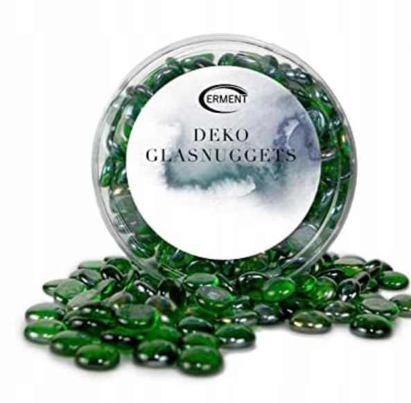 KAMYCZKI SZKLANE DEKORACYJNE ZIELONE 800G
