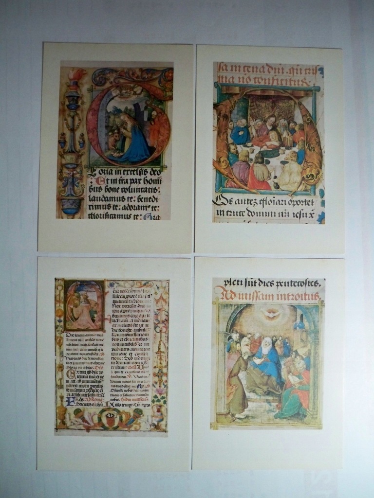 ... z Mszału Erazma Ciołka ok. 1515 rok - 4 pocztówki.