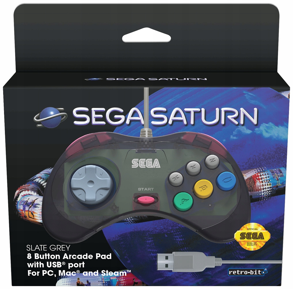 SEGA Saturn Official Pad Grey USB Mega Drive Mini