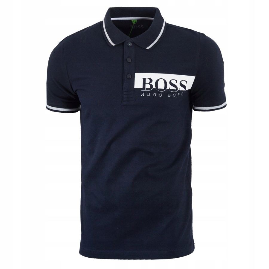 KOSZULKA POLO HUGO BOSS SLIM FIT DUŻE LOGO r. S