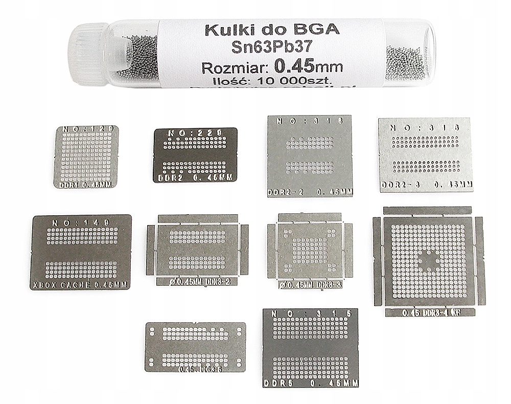 SITA SITO BGA DDR1, DDR2, DDR3, DDR5 10x KULKI