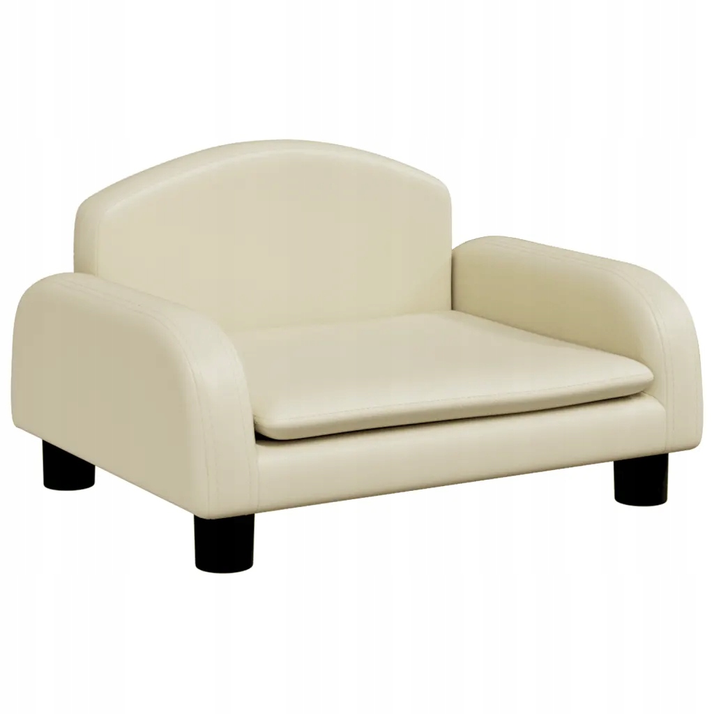 Sofa dla dzieci, kremowa, 50x40x30 cm, sztuczna sk