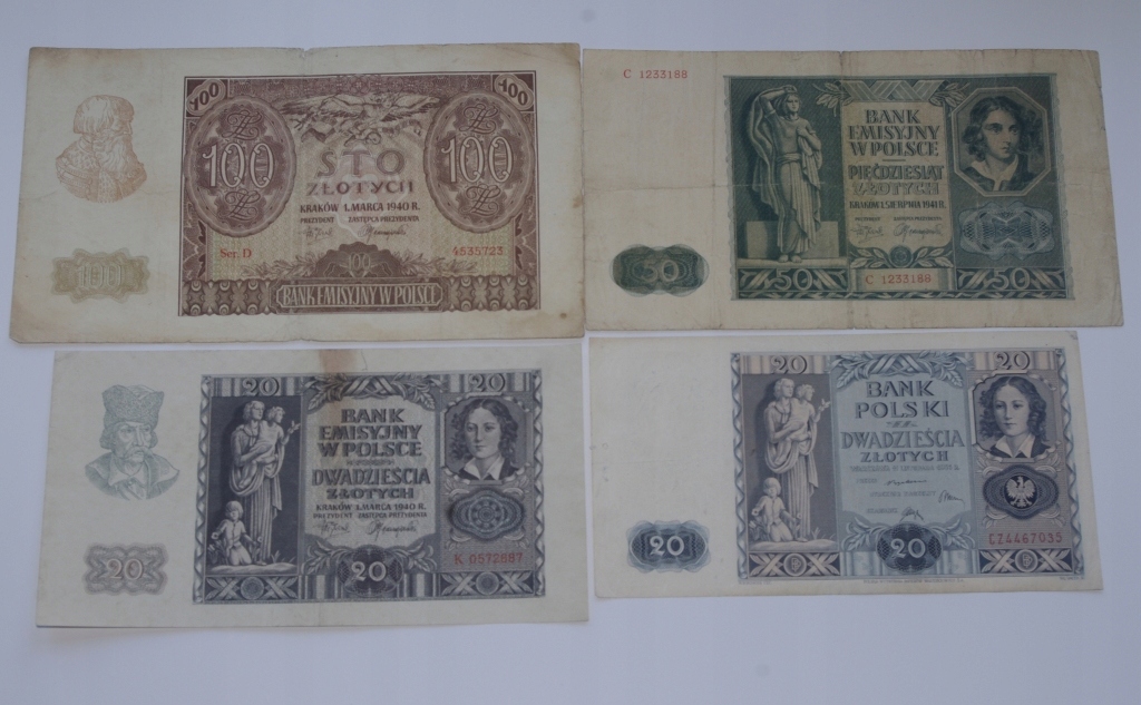 ZESTAW BANKNOTÓW 1936-1941