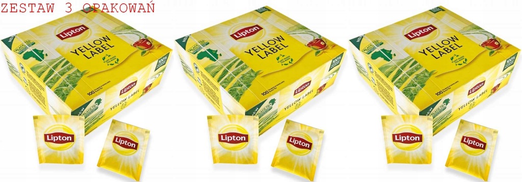 Zestaw 3 opakowań Herbat Lipton 200g 100 torebek