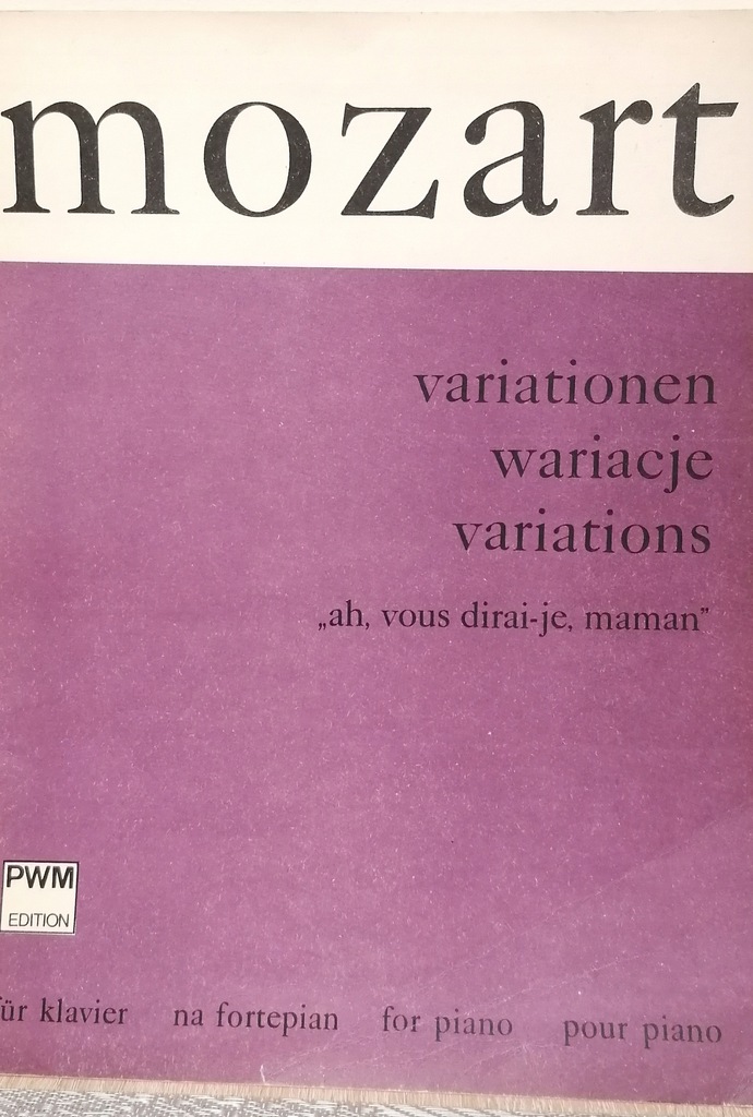 W. A. Mozart - wariacje na fortepian nuty