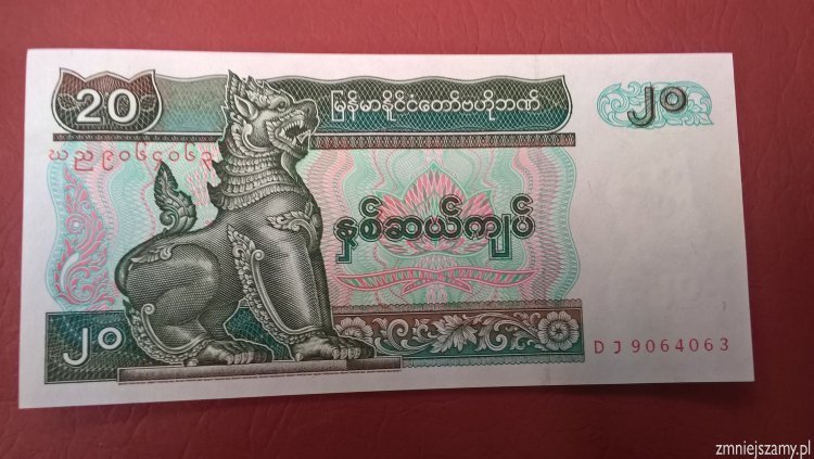 Myanmar - 20 kyats prosto z paczki bankowej WOŚP