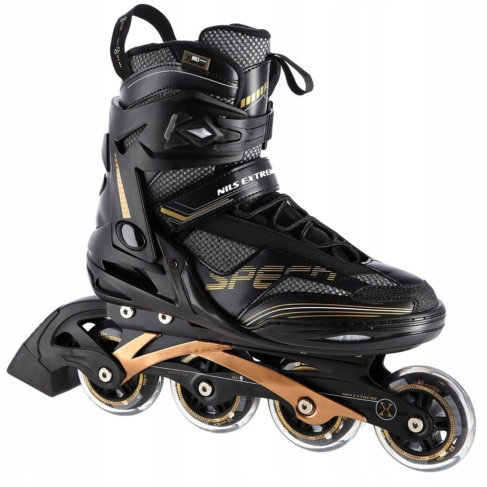 OUTLET - NILS NA2150 Rolki Łyżworolki ABEC9 Czarne rozm. 40