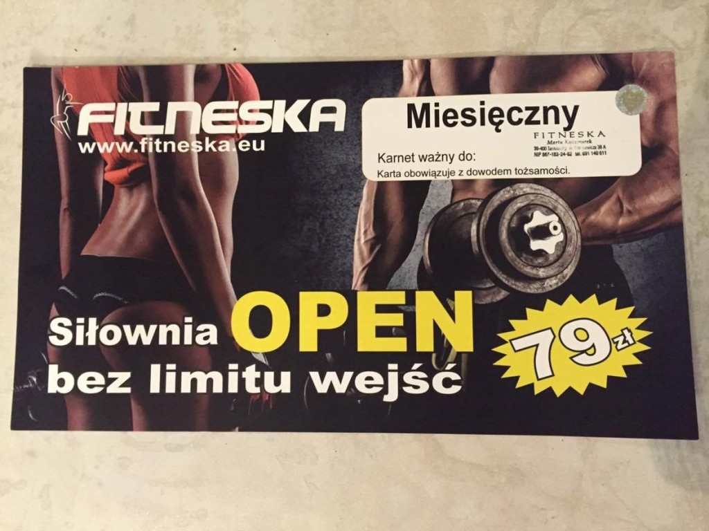 Karnet Open na miesiąc Fitneska