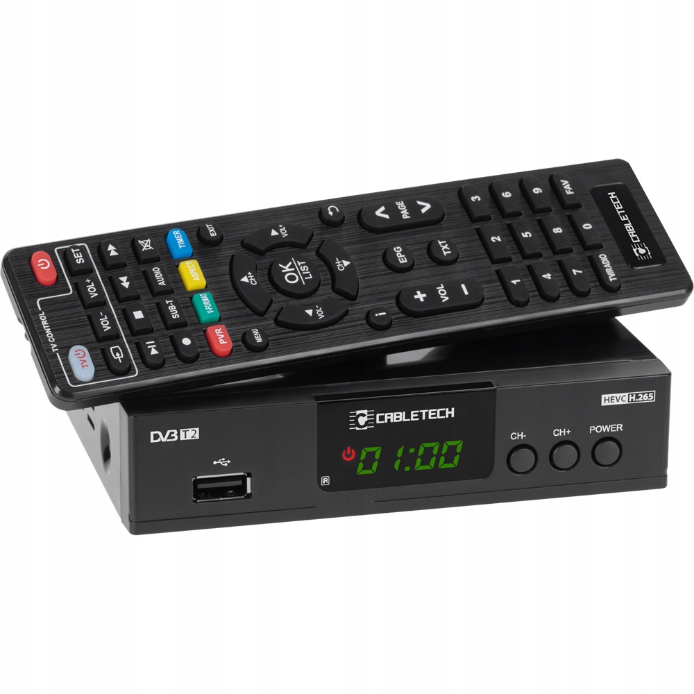 Tuner dekoder TV DVB-T2 H.265 HEVC USB Cabletech
