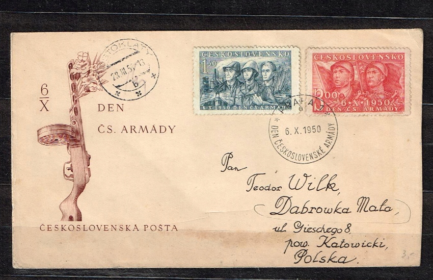 Czechosłowacja 1950 Armady list z obiegu