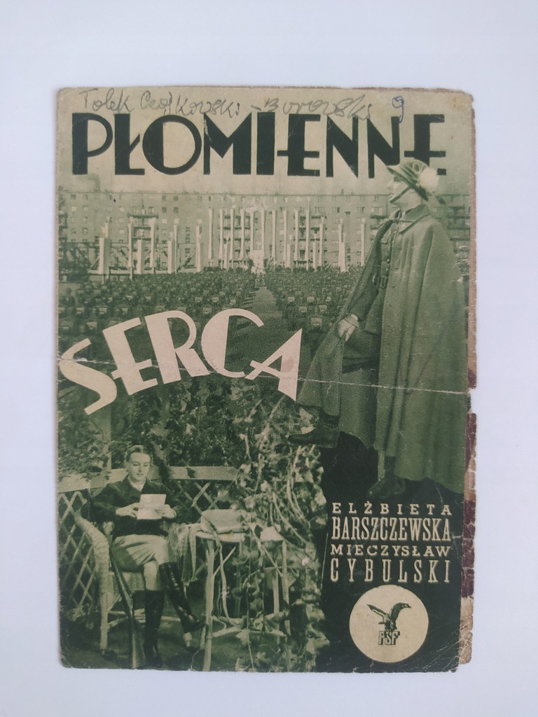 PRZEDWOJENNY PROGRAM FILMU PŁOMIENNE SERCA 1937ROK