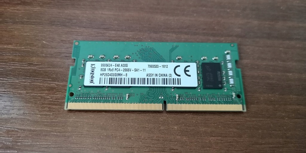 8GB DDR4 2666MHz 1.2V Kingston HP26D4S9S8MH-8