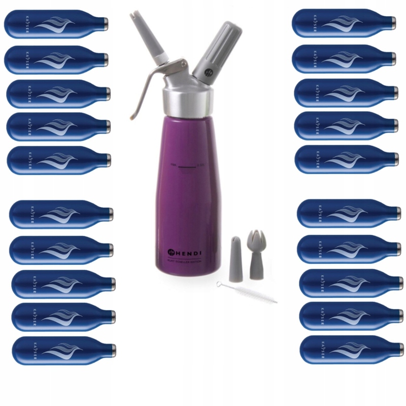 Syfon do bitej śmietany 0,5L fioletowy +20 nabojów