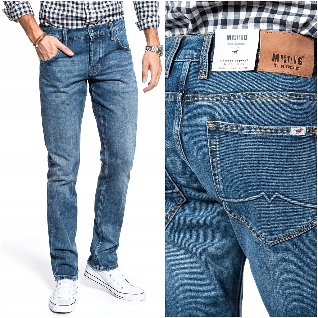 MUSTANG CHICAGO TAPERED SPODNIE JEANSOWE W34 L36