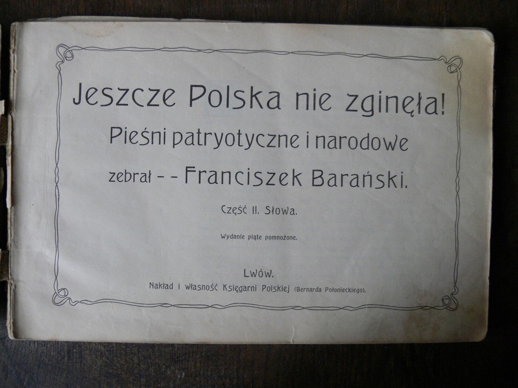 Pieśni narodowe Powstanie 1863 Lwów Barański