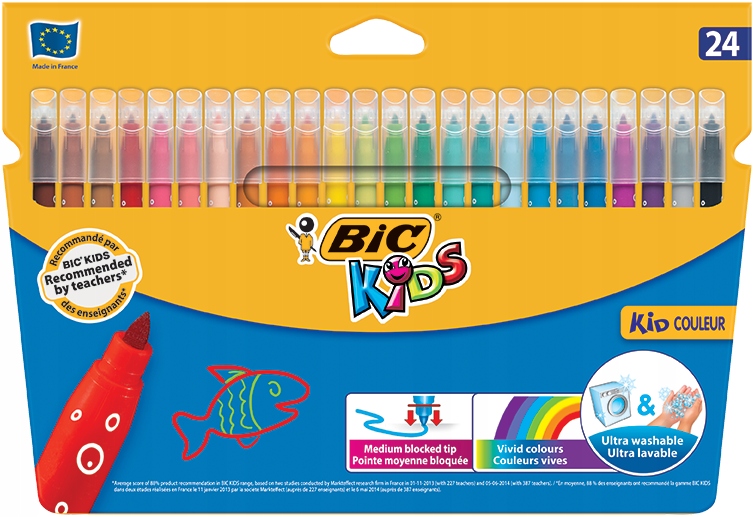Flamastry spieralne BiC Kid Couleur 24 kolory