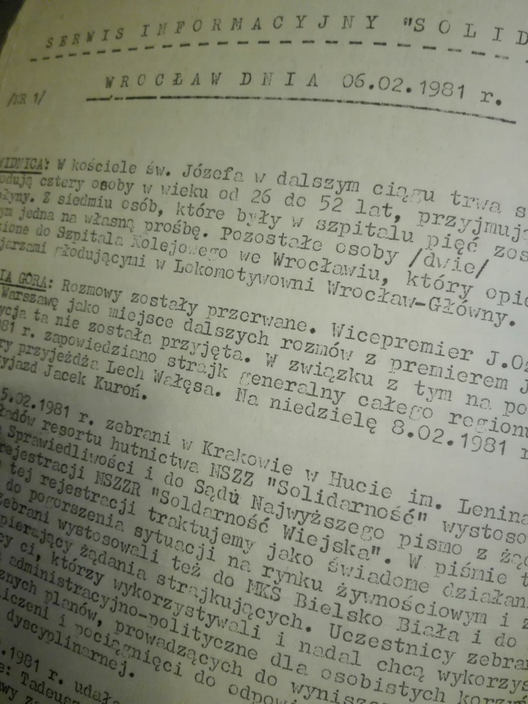 AS/ SERWIS INFORMACYJNY nr 1/1981 solidarność