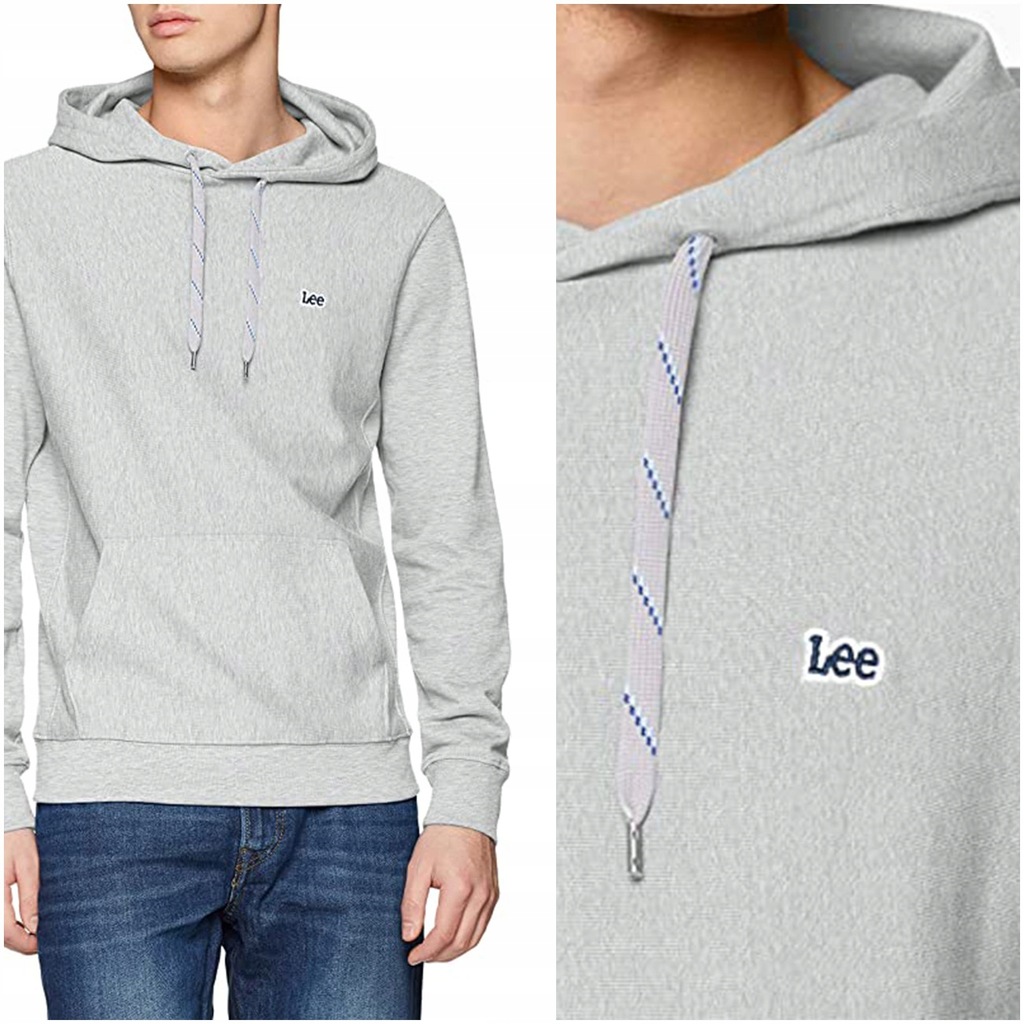 LEE BASIC HOODIE MĘSKA BLUZA KANGURKA LOGO XXL