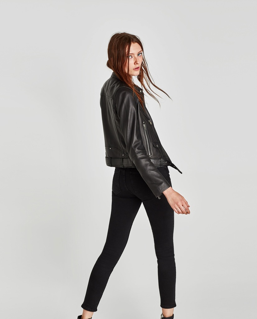 Куртка кожаная Zara TRF удлиненная