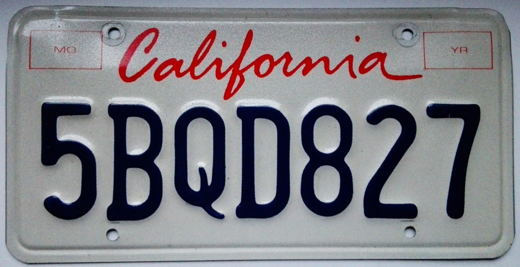 California tablica rejestracyjna
