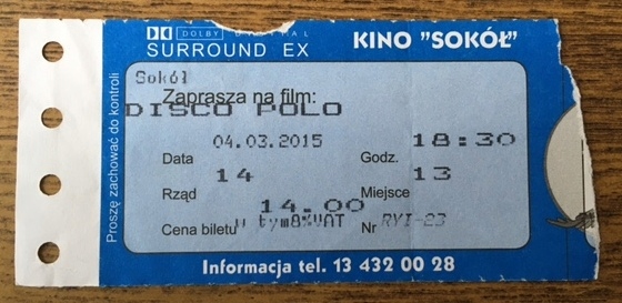 Bilet wstępu do kina Sokół Krosno