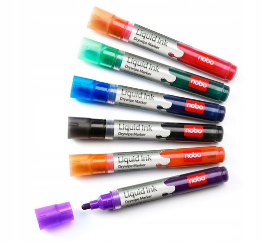 Markery Liquid Ink, różne kolory; zestaw 6 sztuk