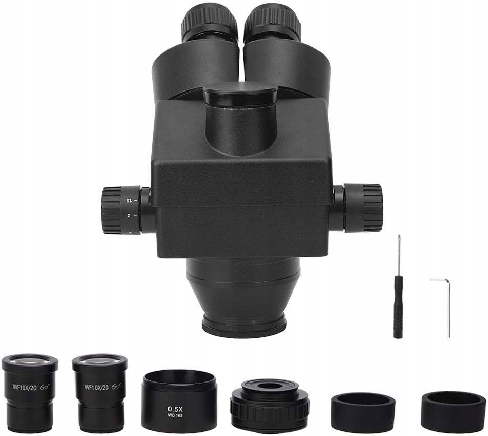 Mikroskop trójokularowy stereoskopowy 7-45 X z obiektywem zoom 0,7X-4,5X