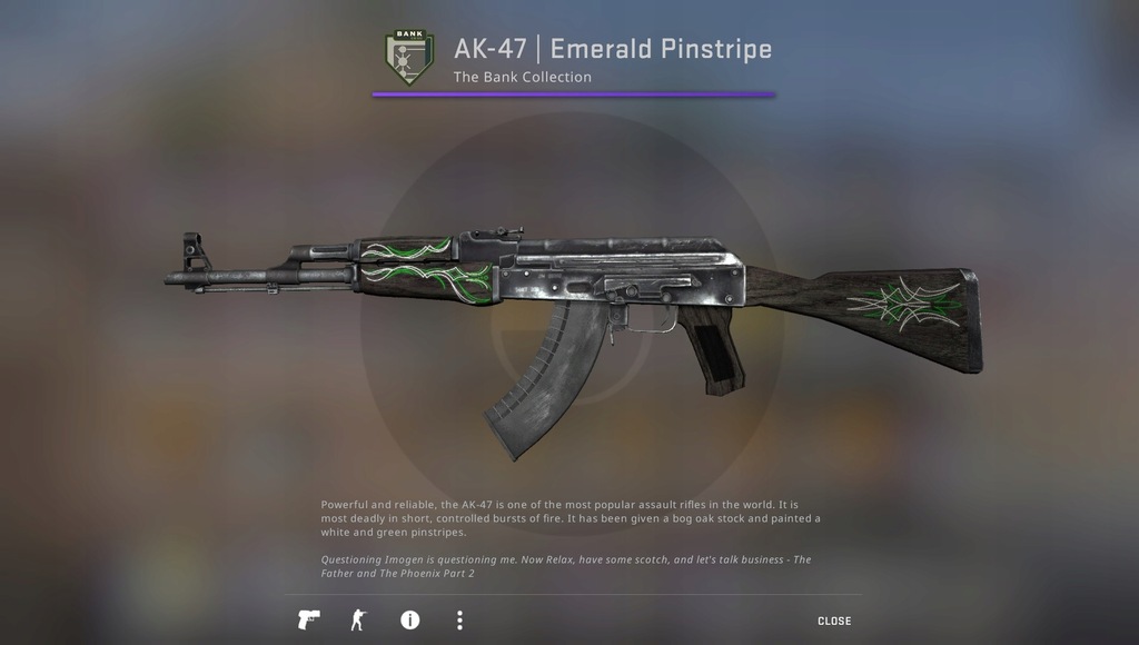 CS GO skin AK 47 Emerald Pinstripe FN 5/5