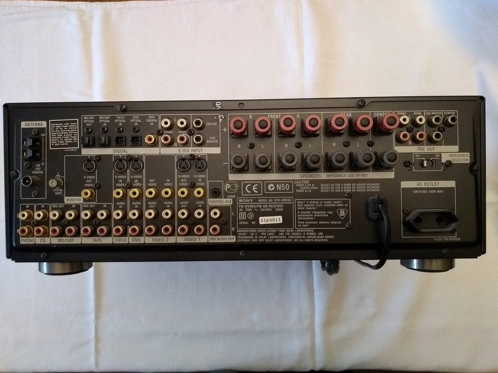 Amplituner Sony STR-DB930 QS 5.1 czarny - 12661308009 - oficjalne ...