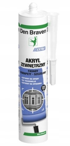 DEN BRAVEN AKRYL EXTRA ZEWNĘTRZNY 280ml BIAŁY