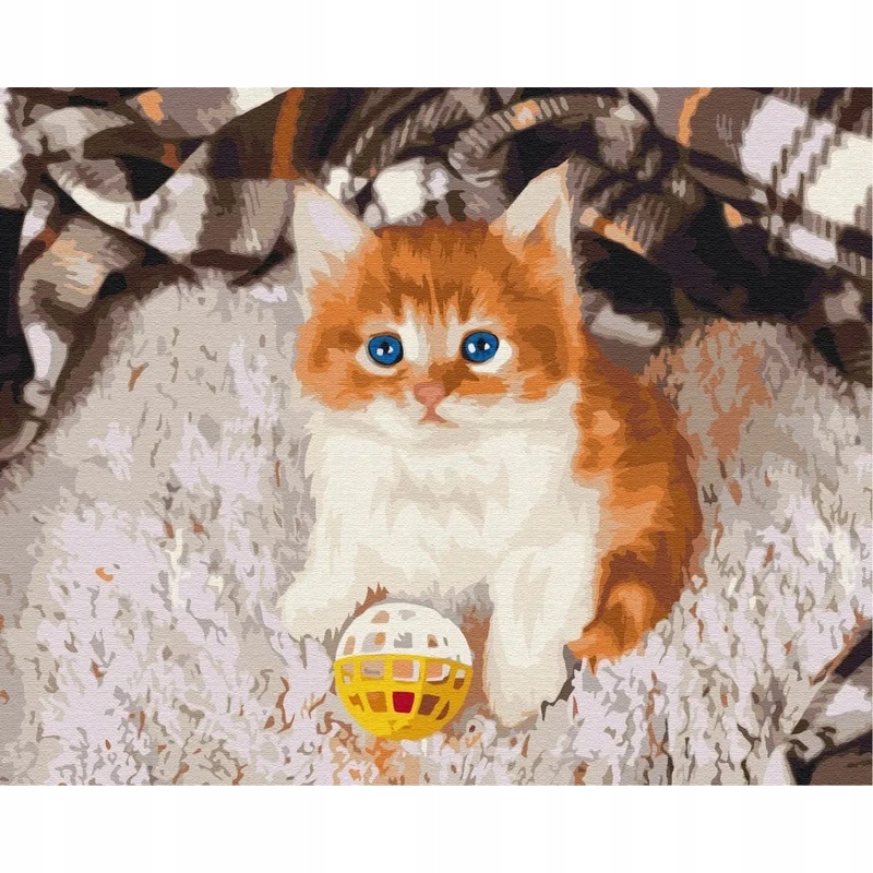 Obraz Malowanie po numerach - Rozbawiony kotek