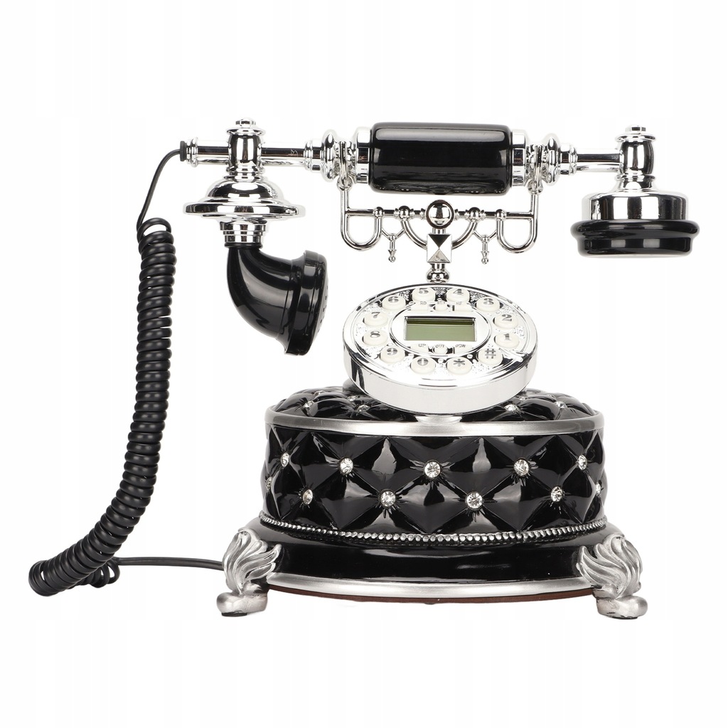 Vintage stacjonarny telefon z przyciskami
