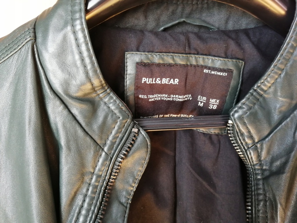 Kurtka męska PULL&BEAR roz M skóra eko zielona