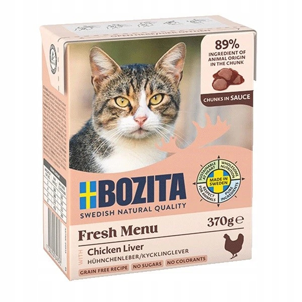 BOZITA Fresh Menu Wątróbki z kurczaka w sosie - mokra karma dla kotów