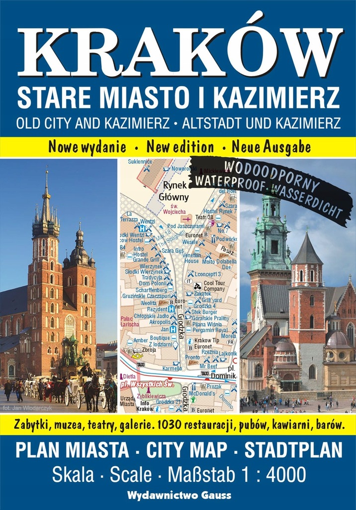Kraków. Stare Miasto i Kazimierz. Plan miasta foli
