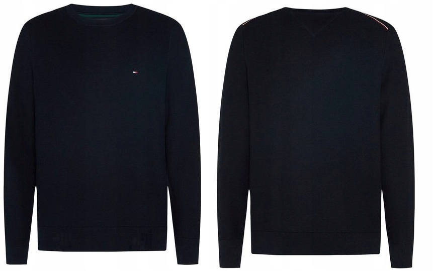 TOMMY HILFIGER MODNY GRANATOWY SWETER MĘSKI XL