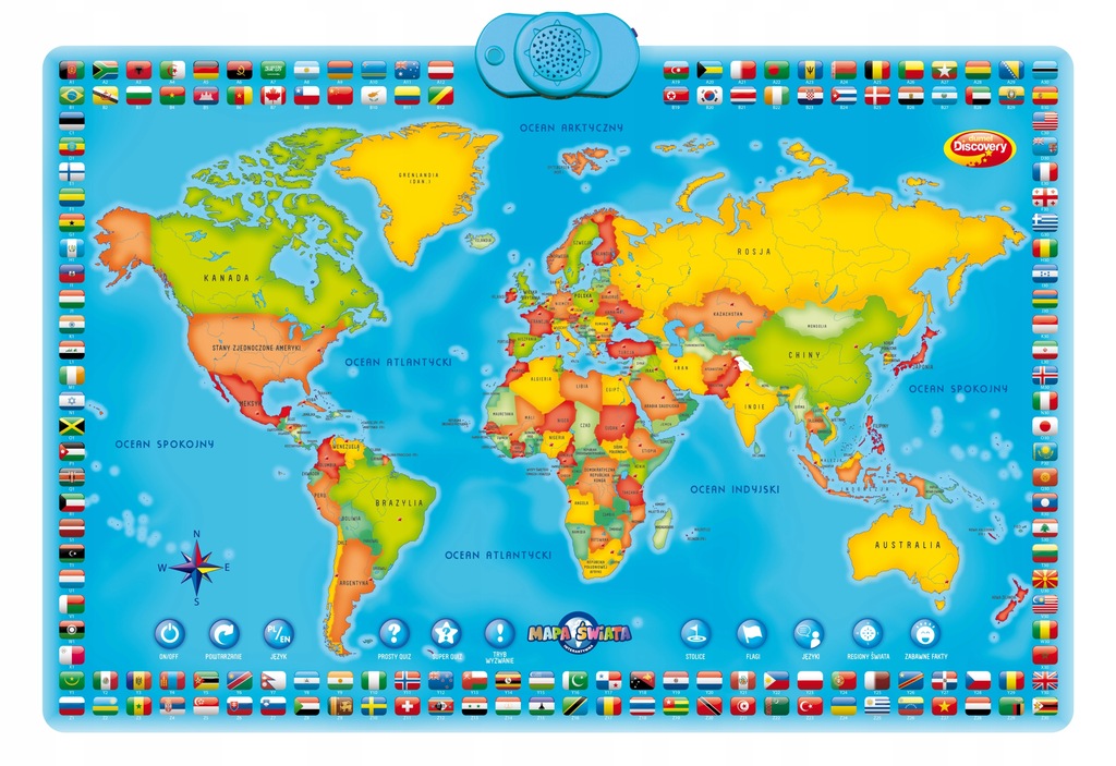 Mapa polityczna Mapa Świata Dumel 30 cm x 65 cm