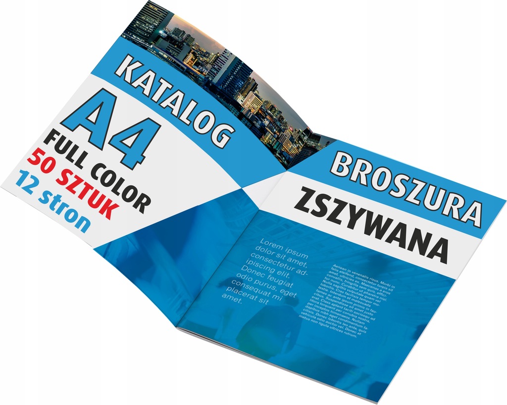 KATALOG Szyty 12 stron A4 BROSZURA FOLDER 50 sztuk