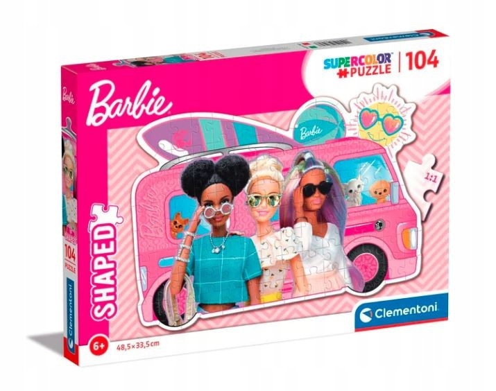 Puzzle 104 elementów Shaped Barbie