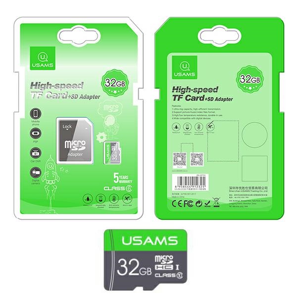 USAMS Karta pamięci 32GB 10C + adapter ZB118TF01 (