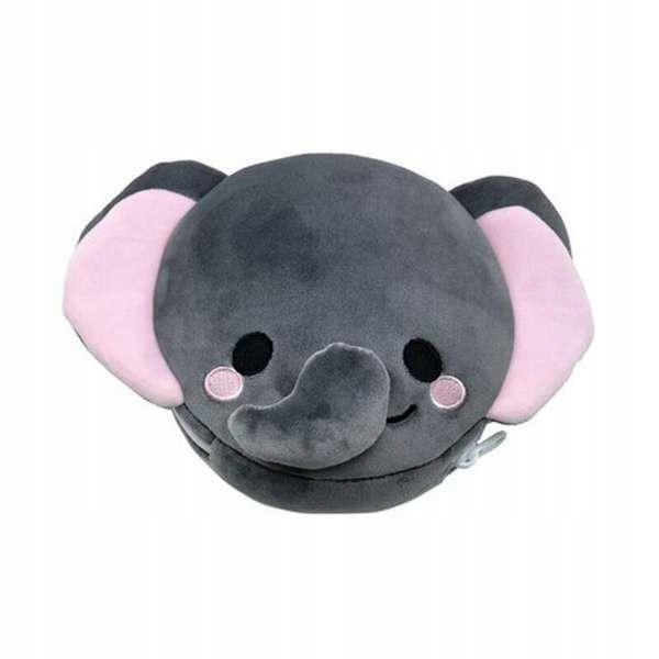 Pluszowa poduszka podróżna SŁOŃ z maseczką