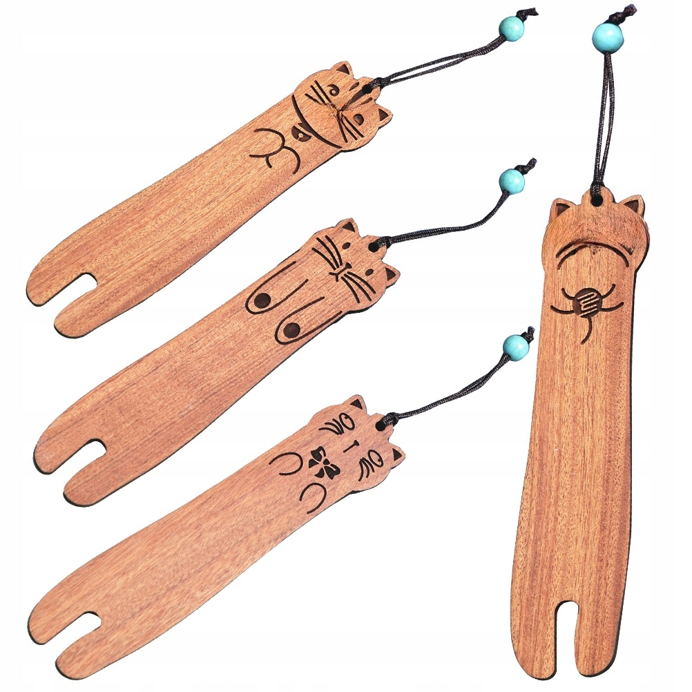 4 SZTUK DREWNIANA ZAKŁADKA DO KSIĄŻKI KARTONOWA ZAKŁADKA