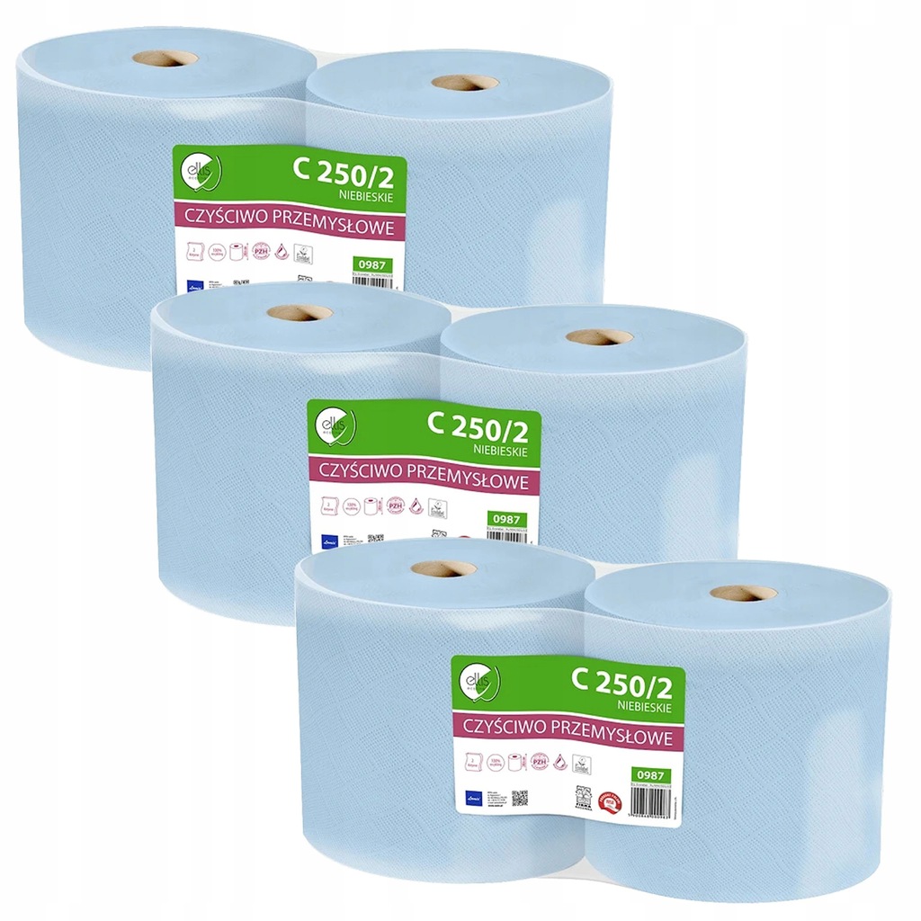 ELLIS Ecoline dwuwarstwowe czyściwo celulozowe ręcznik papierowy 6 rolek