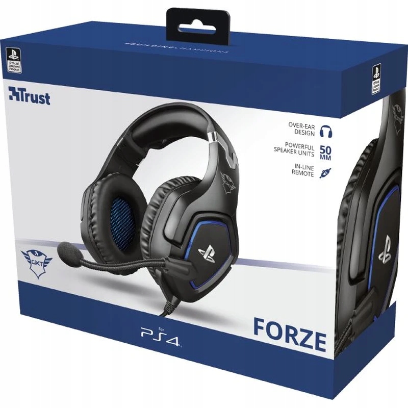 Słuchawki z mikrofonem TRUST GXT 488 Forze PS4 Czarno-niebieski