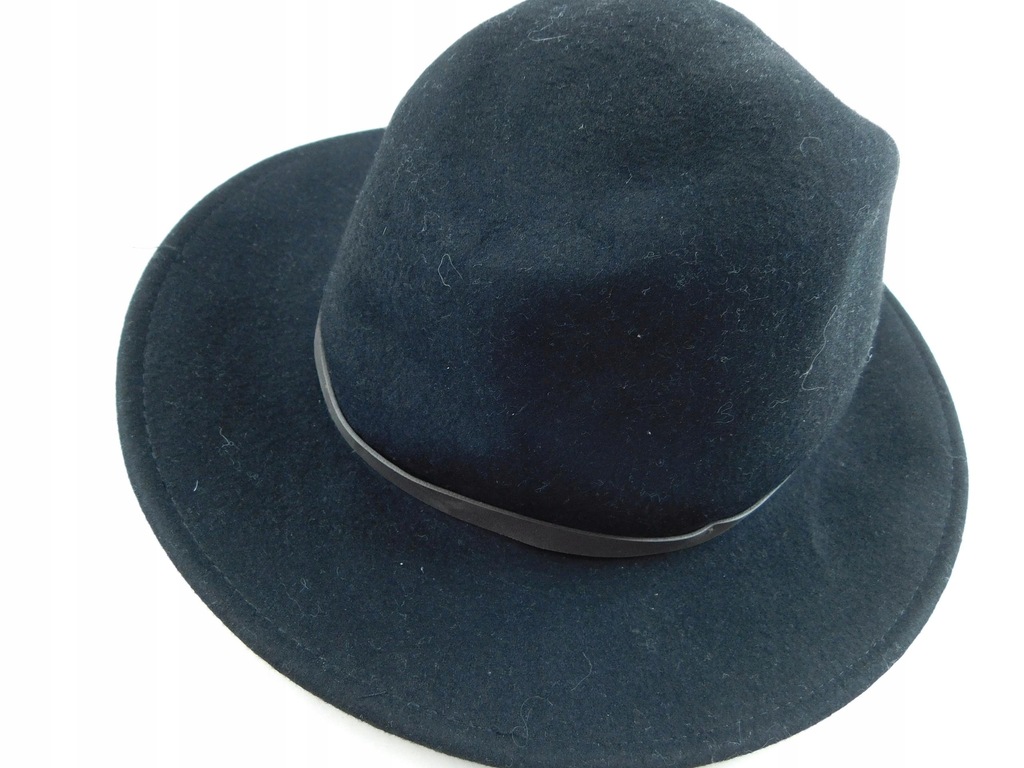 0312n104 M&S _ kapelusz czarny WEŁNA _ XL