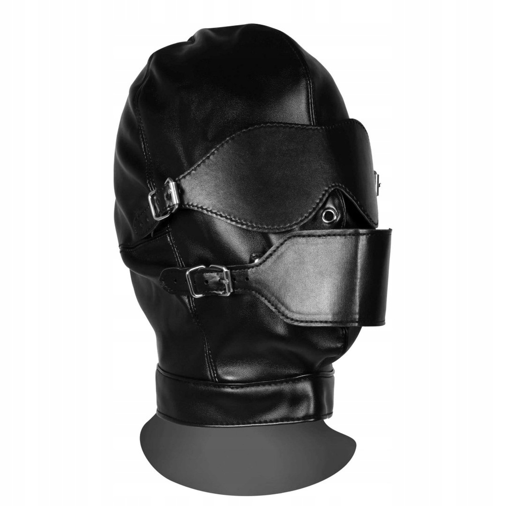 Blindfolded Mask with Breathable Ball Gag - Black