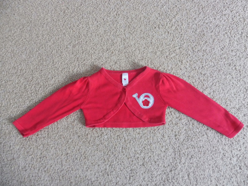 Czerwone bolerko sweterek C&A 92