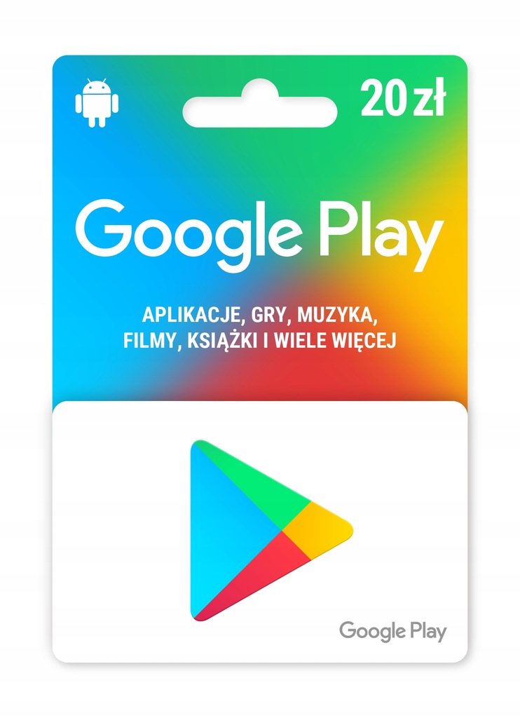 Karta Podarunkowa Google Play o wartości 20 zł